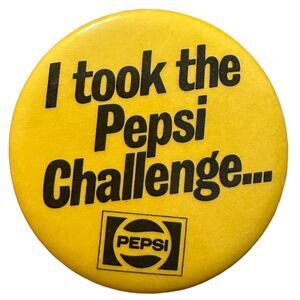 Vintage ‘I Took the PEPSI Challenge…’ Pinback Button Pin Yellow Blue 2 1/4”